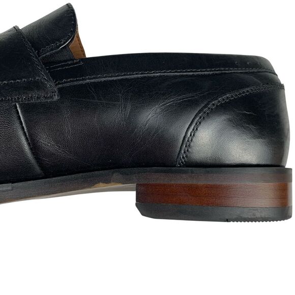 Florsheim Men's Sorrento Moc Toe Penny Loafers 8.5M Black Leather Slip On Shoes - Picture 10 of 13